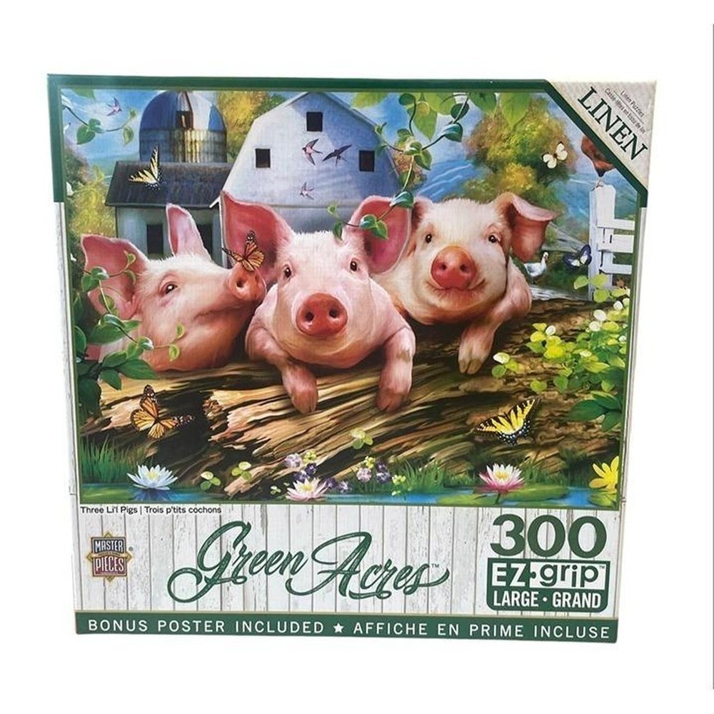 MASTERPIECES 300-Piece Jigsaw Puzzle Three Li'l Pigs 24x18 in